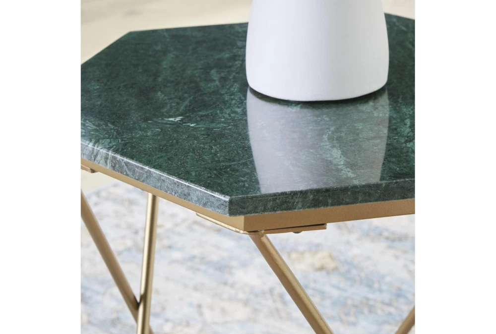 Embly Green/Gold Accent Table 4 Embly Green/Gold Accent Table - Image 4