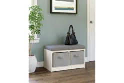 Blardyn Gray/Natural Storage Bench -Living Room Furniture Shop 315347 grey multi media bench room 85