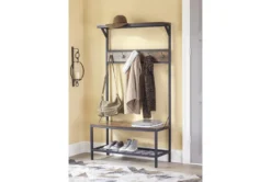 Bevon Hall Tree With Storage Bench -Living Room Furniture Shop 315366 brown multi media hall trees room 85