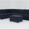 Bonaterra Midnight 127" 2 Piece Sectional With Left Arm Facing Corner Chaise & Storage Ottoman