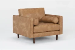 Lukas Caramel Faux Leather Chair
