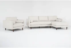 Lukas Optical 2 Piece Sectional With Right Arm Facing Chaise & Chair