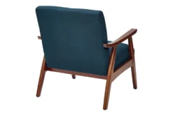Davis Klein Azure Chair With Medium Espresso Frame -Living Room Furniture Shop 316057 blue plywood accent chair detail 45