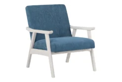 Tommy Navy Armchair With Antique White Finish Rame
