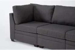 Solimar Graphite 4 Piece Modular Sofa & Storage Ottoman -Living Room Furniture Shop 316334 grey fabric living room set detail 44