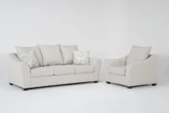 Ashfield Oyster 2 Piece Sofa & Chair Set -Living Room Furniture Shop 316871 beige fabric living room set signature 01