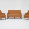 Celestino Copper Settee With 2 Accent Chairs