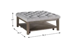 Ali Coffee Ottoman With Wheels -Living Room Furniture Shop 317516 grey fabric cocktail ottoman detail 44