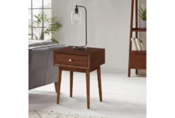 Leslie Mid-Century End Table -Living Room Furniture Shop 317522 brown wood end table room 85