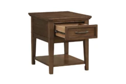 Leanor End Table -Living Room Furniture Shop 317523 brown wood end table detail 44