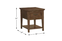 Leanor End Table -Living Room Furniture Shop 317523 brown wood end table detail 45