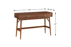 Leslie Mid-Century Console Table With Drawers -Living Room Furniture Shop 317529 brown wood sofa table detail 44