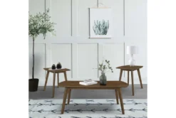 Don 3 Piece Coffee Table Set -Living Room Furniture Shop 317533 brown wood coffee and end table set room 85