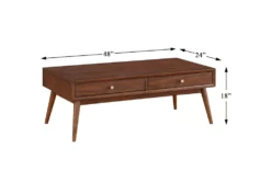Leslie Mid-Century Coffee Table With Drawers -Living Room Furniture Shop 317548 brown wood coffee table detail 44