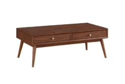 Leslie Mid-Century Coffee Table With Drawers