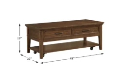 Leanor Storage Coffee Table With Wheels -Living Room Furniture Shop 317551 brown wood coffee table detail 45
