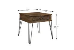 Pino End Table With Drawer And Hairpin Legs -Living Room Furniture Shop 317557 brown wood end table detail 45