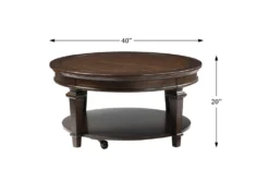 Ross Round Coffee Table With Wheels -Living Room Furniture Shop 317559 brown wood coffee table detail 44