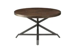 Abby 3 Piece Round Coffee Table Set 10 Abby 3 Piece Round Coffee Table Set -Living Room Furniture Shop 317565 brown wood coffee and end table set front 03