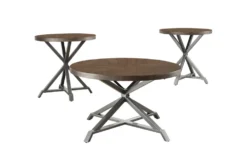 Abby 3 Piece Round Coffee Table Set