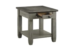 Every Two Tone Brown/Grey End Table -Living Room Furniture Shop 317566 brown wood end table detail 44