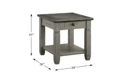 Every Two Tone Brown/Grey End Table -Living Room Furniture Shop 317566 brown wood end table detail 45