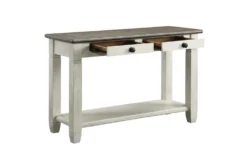 Every Two Tone Brown/White Console Table -Living Room Furniture Shop 317570 brown wood sofa table detail 44