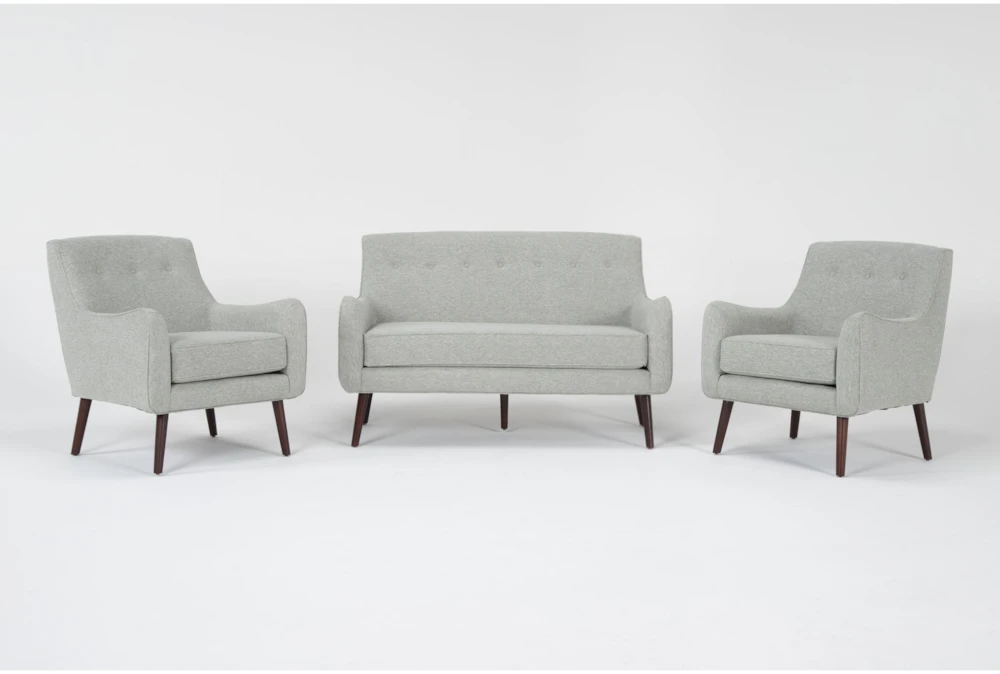 Kaycee Mist Settee With 2 Accent Chairs 1 Kaycee Mist Settee With 2 Accent Chairs