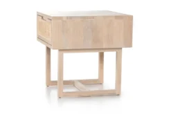 White Wash Accent Table With Cane -Living Room Furniture Shop 318179 natural wood accent table detail 44