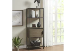 Darlen 48" Grey 3 Shelf Wood Bookcase With Storage Cabinet -Living Room Furniture Shop 318636 grey wood bookcase room 85