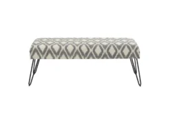 48" Bohemian Gray Metal Bench -Living Room Furniture Shop 320255 grey metal bench back 82
