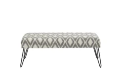 48" Bohemian Gray Metal Bench -Living Room Furniture Shop 320255 grey metal bench material 76