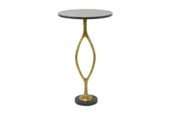 Marble & Gold Aluminum Accent Table