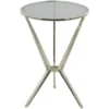 17 X 25 Silver Aluminum Accent Table