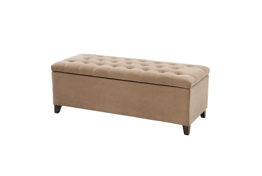 Maia 49" Sand Tufted Soft Close Storage Bench 1 Maia 49" Sand Tufted Soft Close Storage Bench