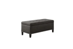 Maia 42" Grey Tufted Soft Close Storage Bench