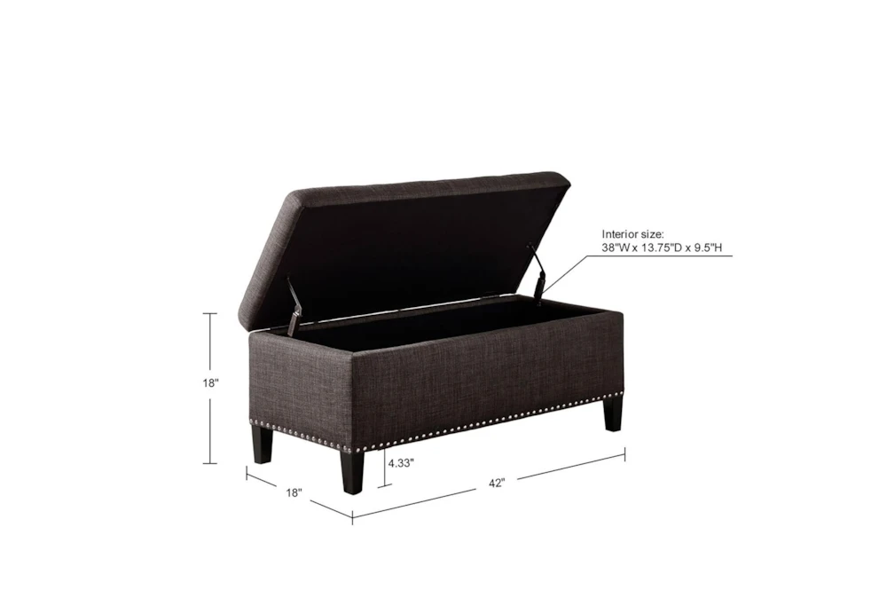 Maia 42" Grey Tufted Soft Close Storage Bench 4 Maia 42" Grey Tufted Soft Close Storage Bench - Image 4