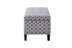 Maia 42" Grey + White Print Tufted Soft Close Storage Bench -Living Room Furniture Shop 320513 side 14