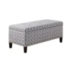 Maia 42" Grey + White Print Tufted Soft Close Storage Bench