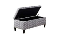 Maia 42" Grey + White Print Tufted Soft Close Storage Bench -Living Room Furniture Shop 320513 storage 12
