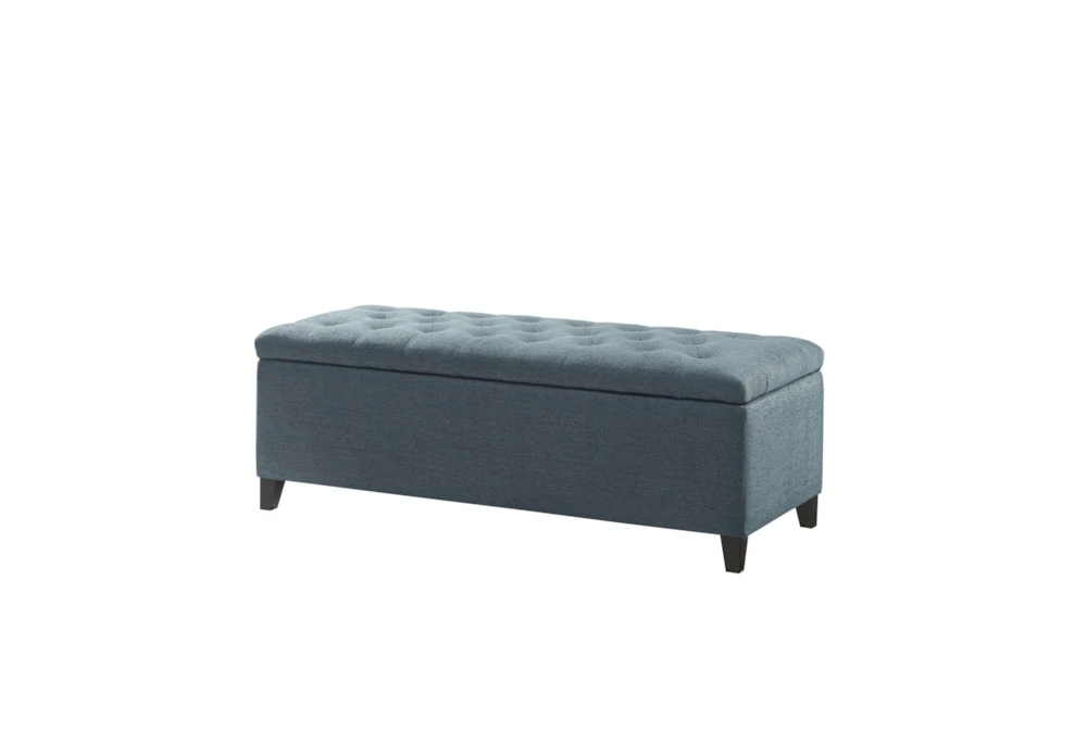 Maia 49" Blue Tufted Soft Close Storage Bench 1 Maia 49" Blue Tufted Soft Close Storage Bench