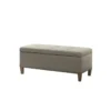 Maia 42" Light Grey Tufted Soft Close Storage Bench