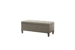 Maia 42" Light Grey Tufted Soft Close Storage Bench