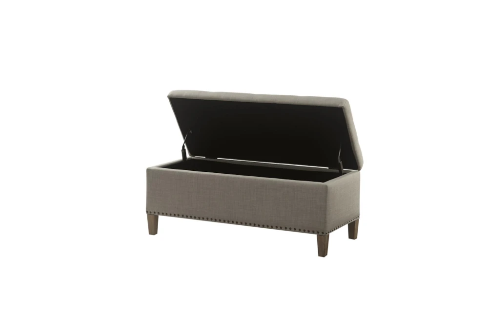 Maia 42" Light Grey Tufted Soft Close Storage Bench 3 Maia 42" Light Grey Tufted Soft Close Storage Bench - Image 3