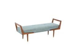 59" Mid-Century Blue Bench