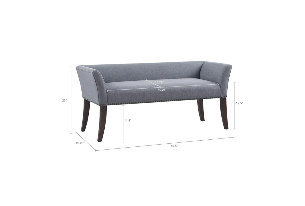 50" Nessa Slate Blue Accent Bench 5 50" Nessa Slate Blue Accent Bench - Image 5