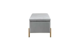 42" Gray Upholstered Soft Close Storage Bench With Gold Metal Legs -Living Room Furniture Shop 320534 side 14