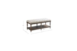 44" Ivory Tufted Accent Bench With Shelf -Living Room Furniture Shop 320542 detail 46