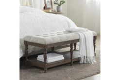 44" Ivory Tufted Accent Bench With Shelf -Living Room Furniture Shop 320542 room 85
