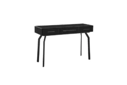 Sasha 47" Black Glass Console Table Desk